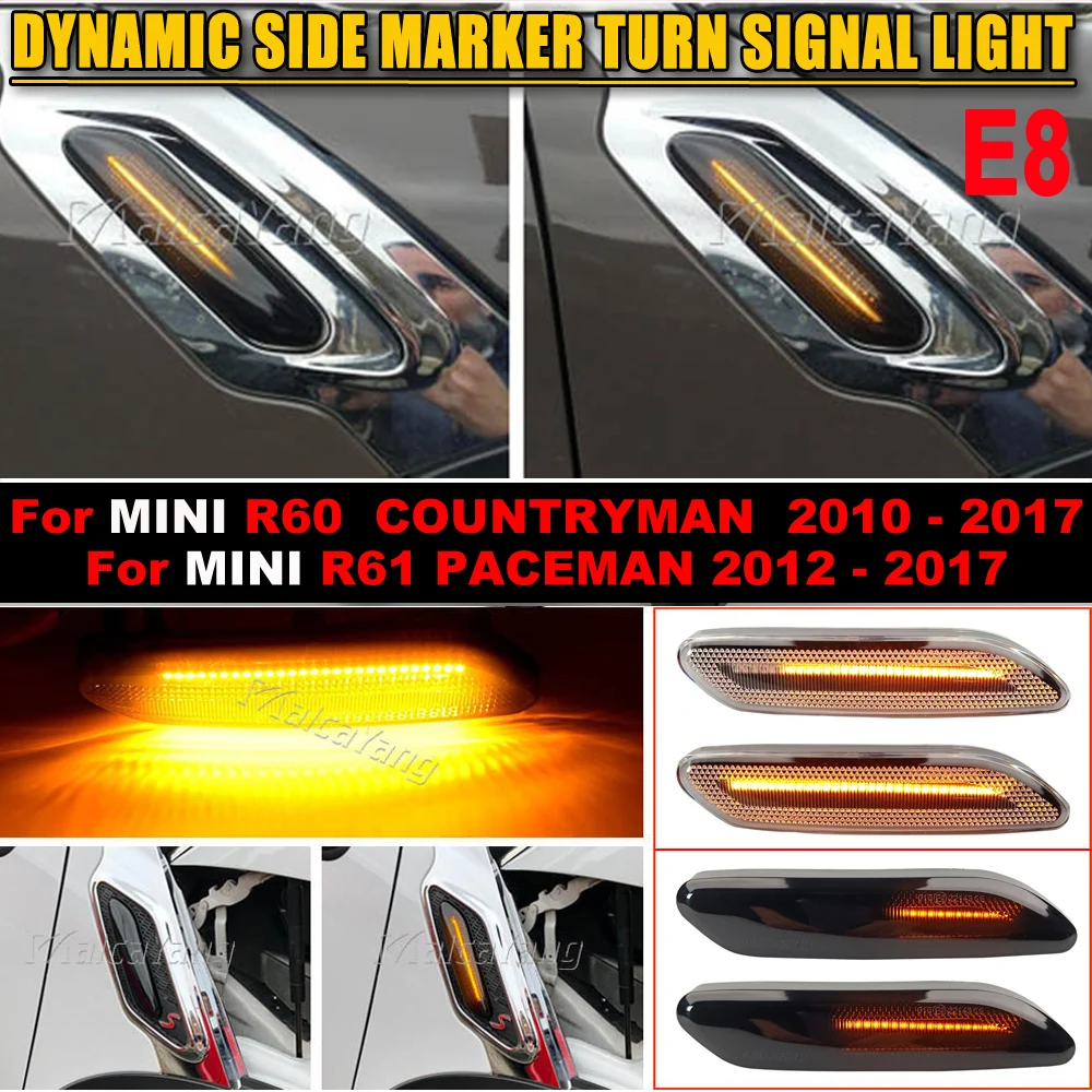 2 PZ Indicatori Di Direzione A LED Dinamici Fumé Per Mini R60 Countryman (2010-2017) E R61 Paceman (2012-2017) - Sostituzione Specchietto - 3