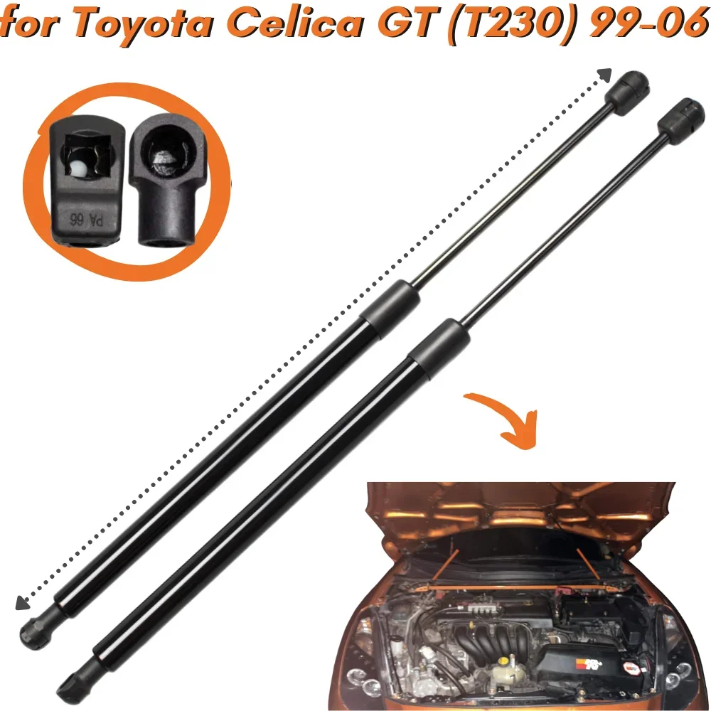 

Qty(2) Hood Struts for Toyota Celica GT 7th (T230) 1999-2006 Front Bonnet Modify Gas Springs Shock Absorbers Lift Supports Bars