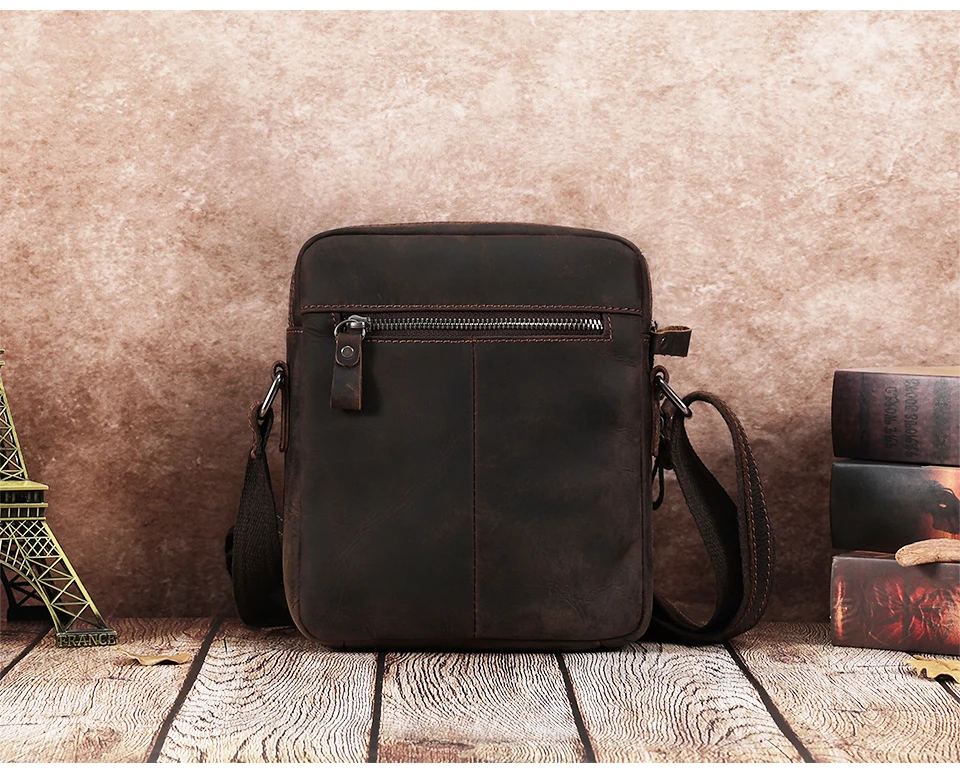 Leather Shoulder Bag Luna - Brown