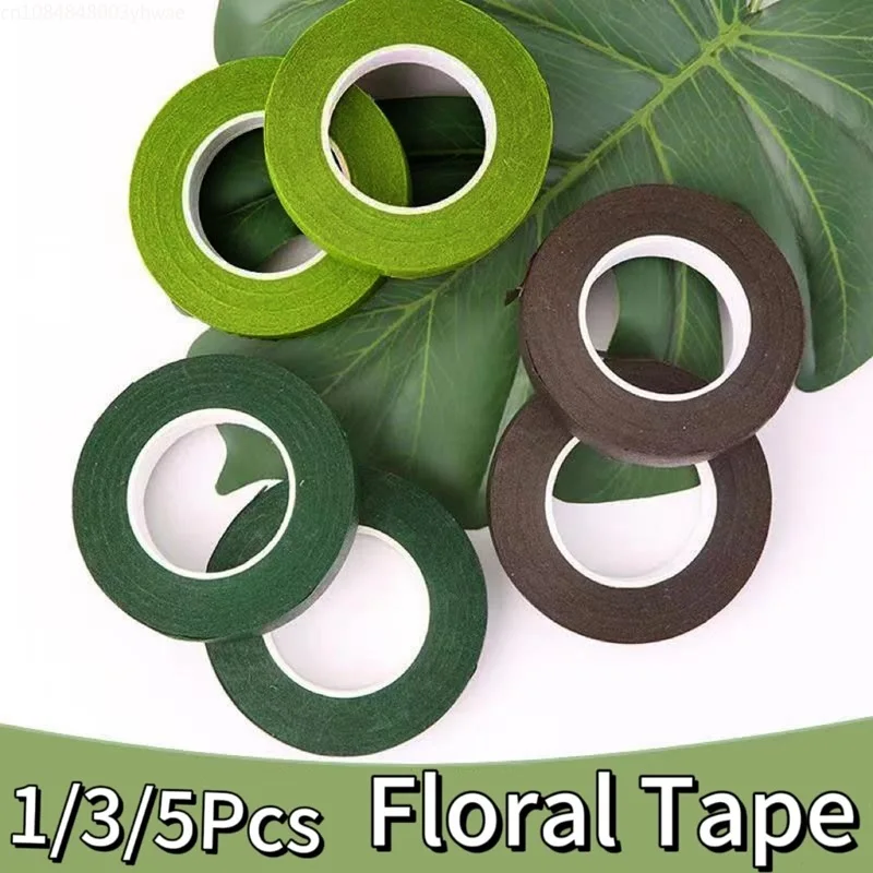 Floral Tapes Self-adhesive Floral Paper Tapes Bouquet Stem Green Floriculture Tape Stamen Wrapping Florist DIY Artificial Flower Supplies