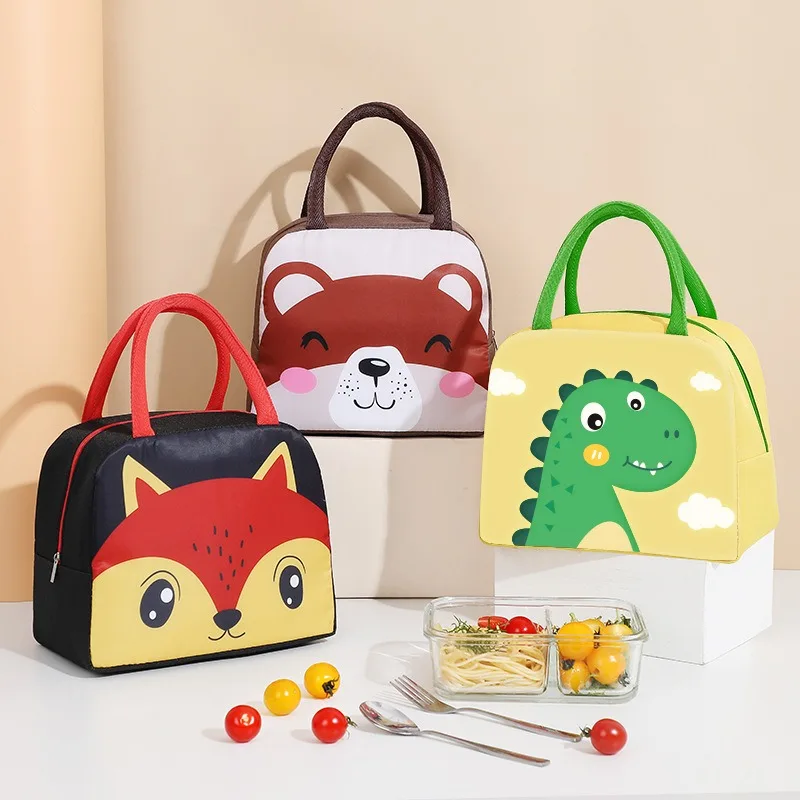 

Cute Children Cartoon Lunch Bag, Insulated Bento Bag with Shoulder Strap and Handle, Perfect for School Lunch and Picnic