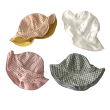 

Reversible Child Bucket Hat for Girls Boys Spring Summer Wide Brim Sun Cap Adjustable Fisherman Hat Fashion Portable Accessories