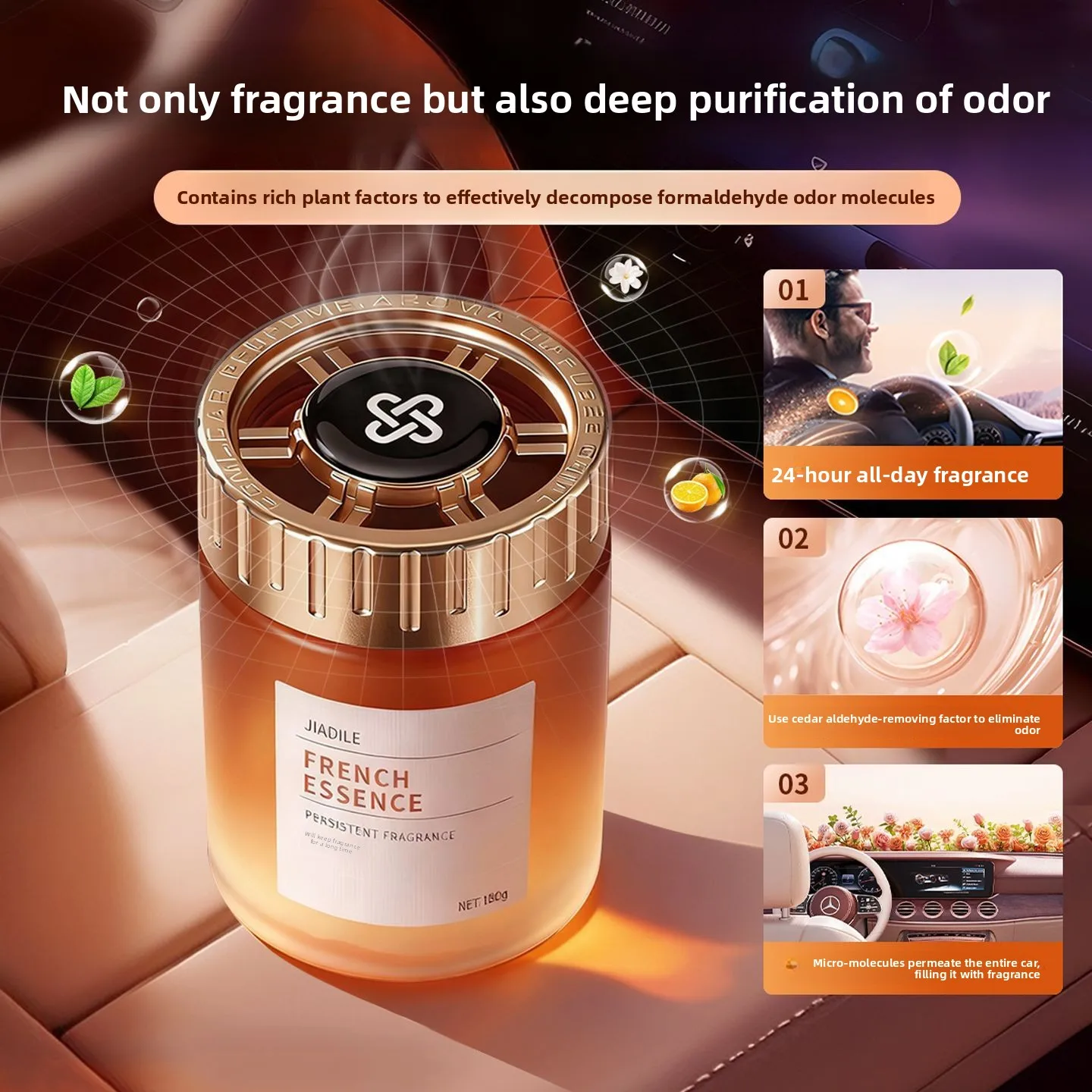Car-Mounted Solid Aromatherapy Balm For Eliminating Odors In The Car, Long-Lasting Fragrance, High-End New Car Perfume_voghion.com