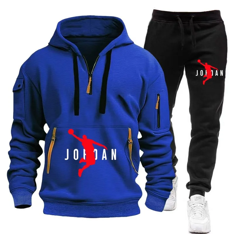 New shoulder hanging hat men's and women's plus size loose fitting pullover fashionable sports and leisure hoodie set S-XXXL 6