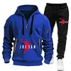 New shoulder hanging hat men's and women's plus size loose fitting pullover fashionable sports and leisure hoodie set S-XXXL 6