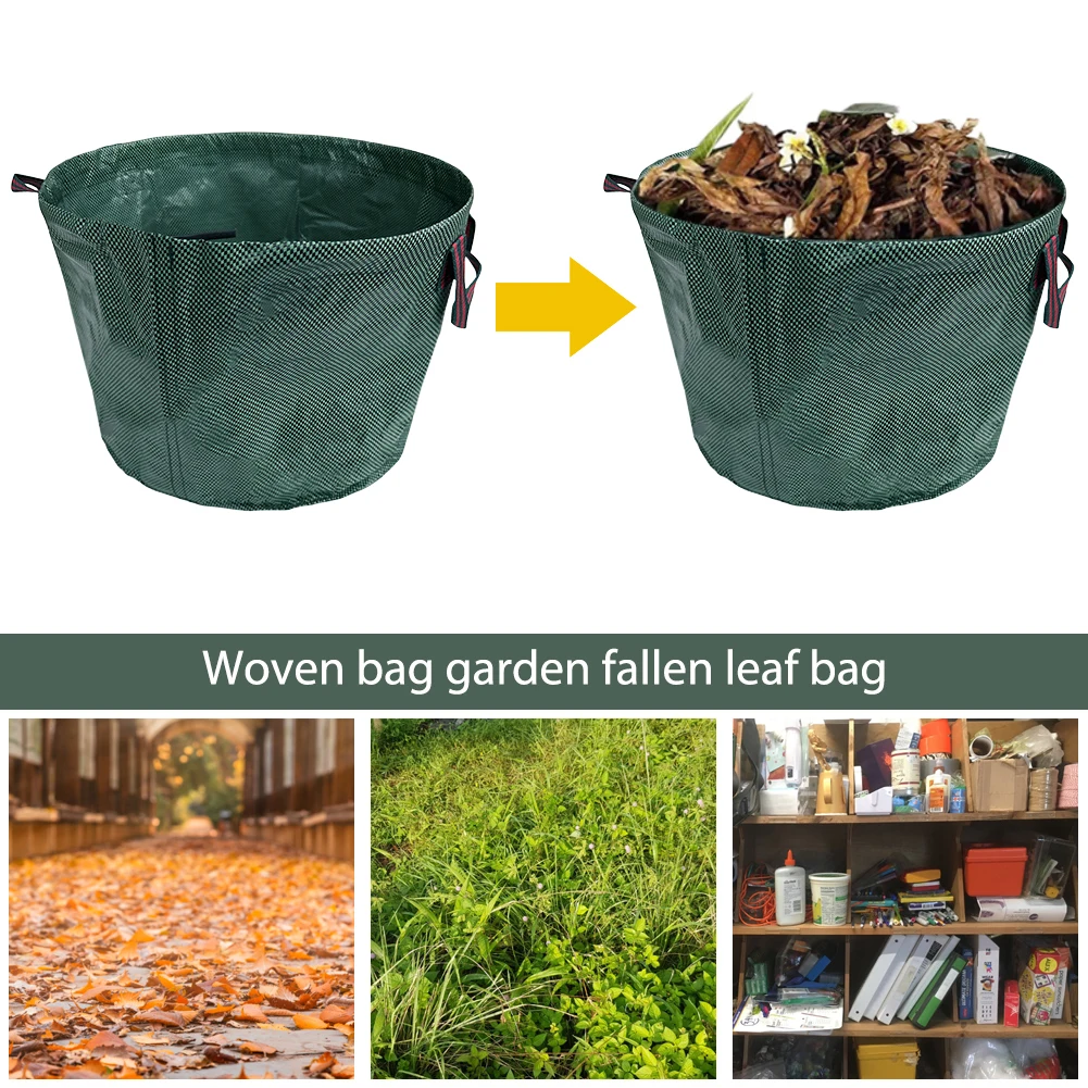 Yard Fallen Leaves Trash Garbage Bags 50L-300L Plant Clippings Bag Handles for Gardening Bag Debris Grass Clipping Lawn Pool garden waste bag