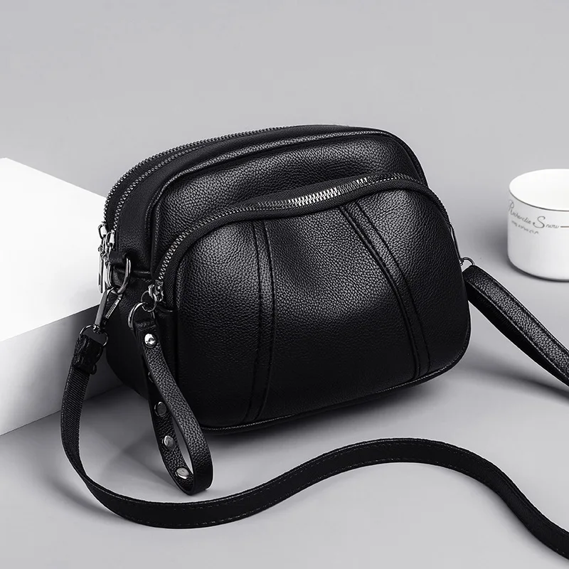 Damen-Umhängetasche aus Leder, mehrere Reißverschlusstaschen, stilvolle Schultertasche mit verstellbarem Riemen, perfekt für den täglichen Gebrauch, Ausflüge