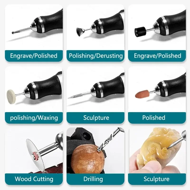 USB Cordless Rotary Tool Kit Woodworking Engraving Pen DIY For Jewelry Metal Glass Mini Wireless Drill rotary tool kit