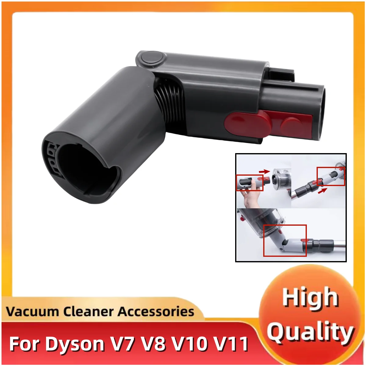 Aspirador Conversão Inferior Cabeça Acessórios Cabeça de Sucção Adaptador de Direcção Curvatura Torneamento Comum Dyson v7 v8 V10 V11