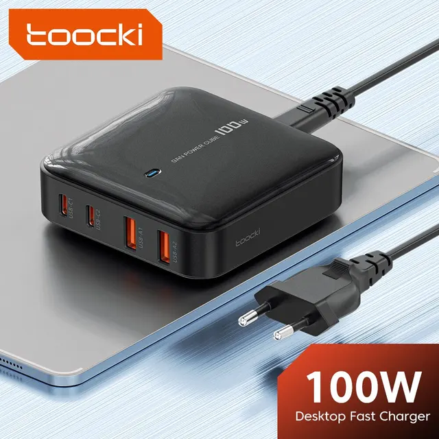 Toocki-cargador USB tipo C GaN 100W PD 3,0, carga rápida para Macbook, iPad Pro, tableta, iPhone 15, 14, Samsung, Xiaomi