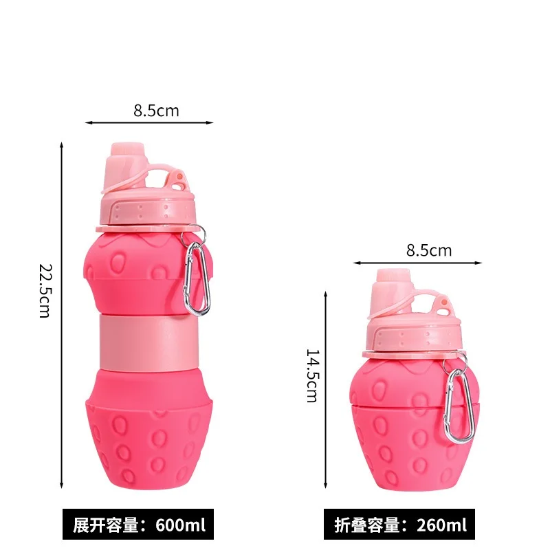 Silicone Water Cup Travel Sports Bottle Outdoor Folding Cup Large Capacity Retractable For girls And Children
