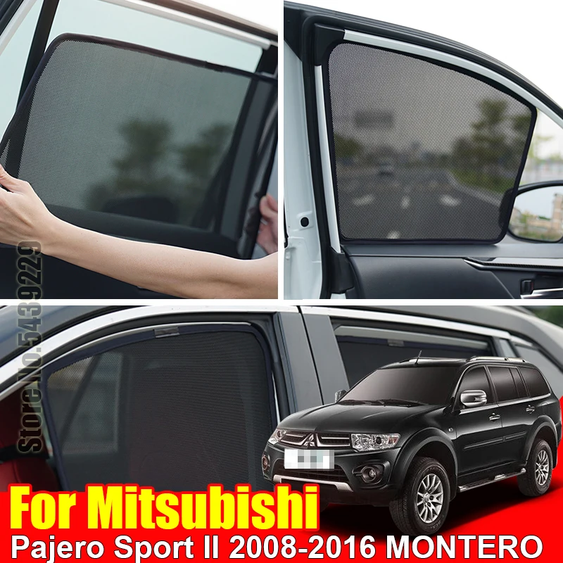 

For Mitsubishi Pajero Sport II 2008-2016 MONTERO Car Sun Visor Accessori Window Cover SunShade Curtain Mesh Shade Blind Custom