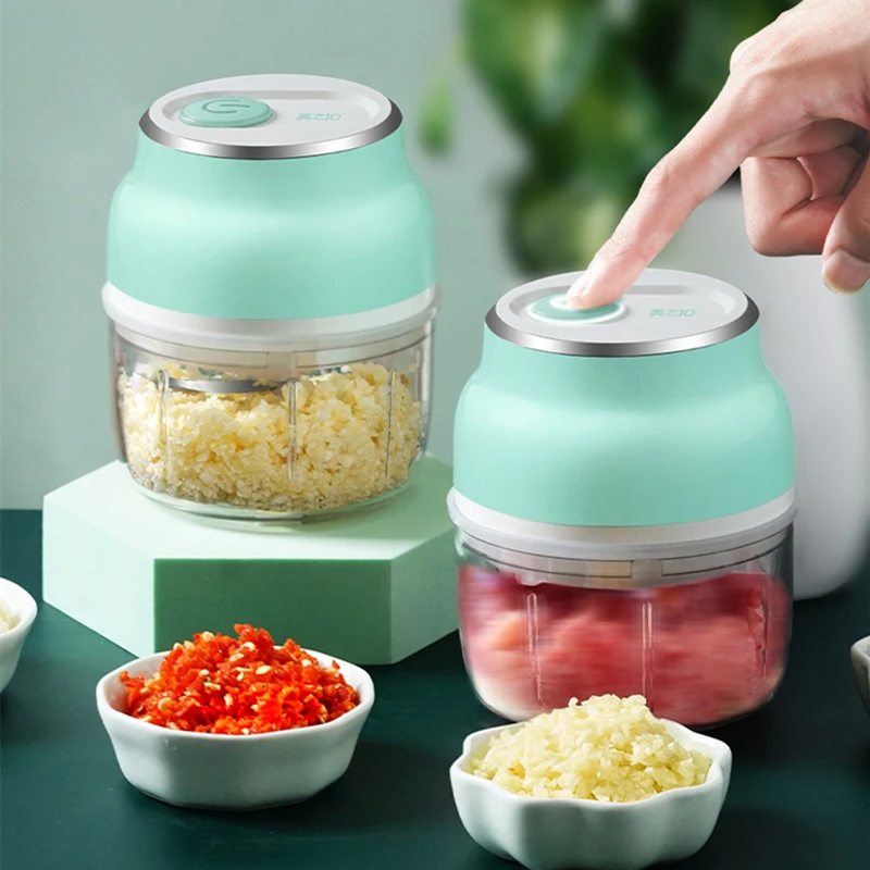 Upgraded Smart Electric Mini Food Garlic Vegetable Chopper Meat Grinder  Crusher Press For Nut Fruit Rechargeable Onion Multi-function Processor  Kitche