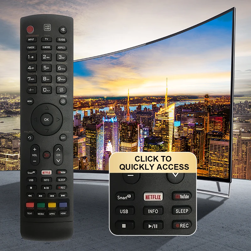 Telecomando Sostitutivo VINABTY RC1823 Per TV Medion Smart Full HD LIFE P13901 (MD 31373) - Stesse Funzioni Originali