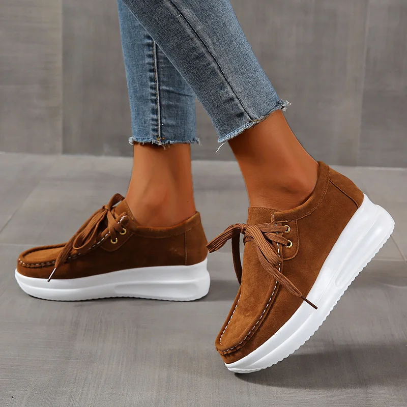 Women's Vulcanized Shoes Outdoor Casual Shoes Platform Soles Single Shoes Simple Versatile Lady Sports Shoes Spring New Sneakers