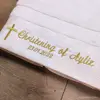 AHSNME Customized Baptism Towel 70x140cm Bath Towels for Baby Christening White Towel with Name and Date 2