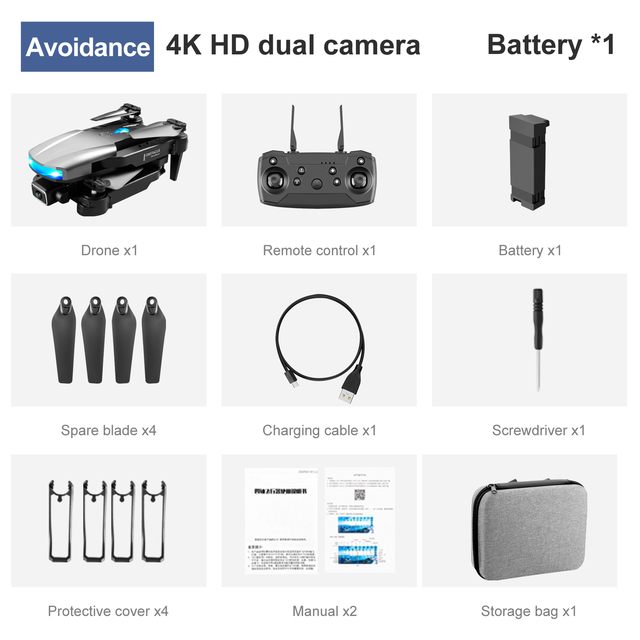 S85 Drone WIFI 4k HD Camera Optical Flow Location Infrared Obstacle Avoidance Rc Helicopter Quadcopter Drone FPV Toy Gift