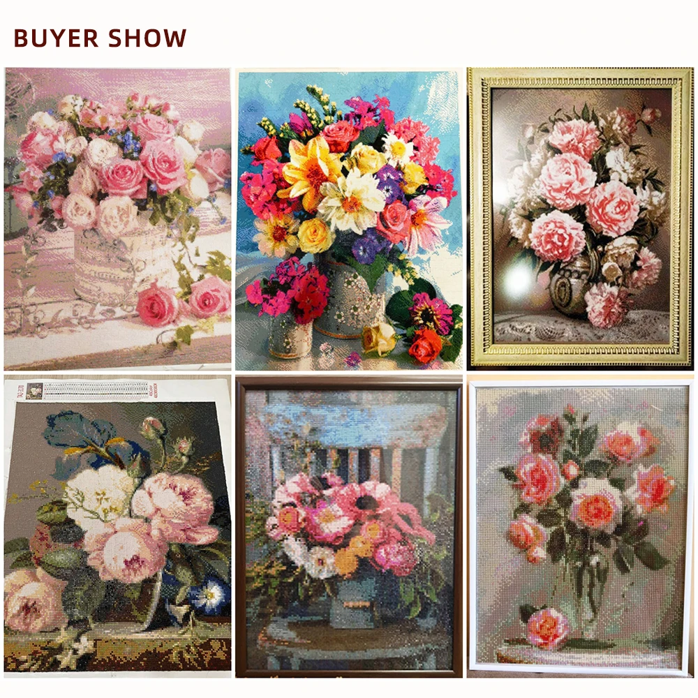 5D DIY Diamond Painting Kit Flower Cross Stitch Mosaic Diamond Embroidery Rose Full Square Drill Home Decoration diamond art painting kit diamond painting set diamond painting