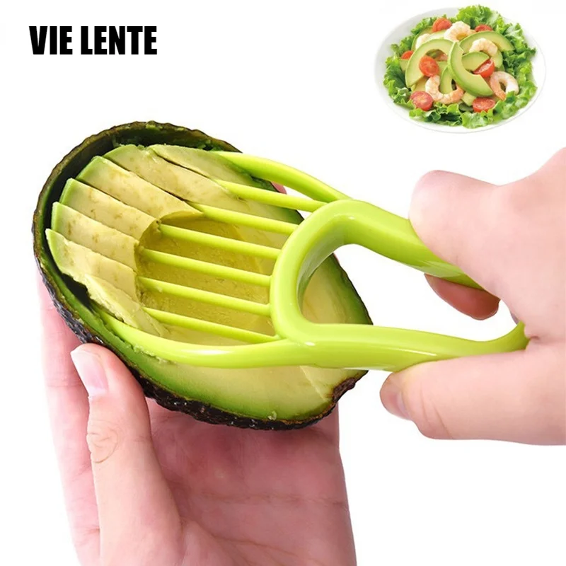 

3 In 1 Avocado Slicer Shea Corer Butter Fruit Peeler Cutter Pulp Separator Plastic Knife Kitchen Vegetable Tools Kitchen Gadgets