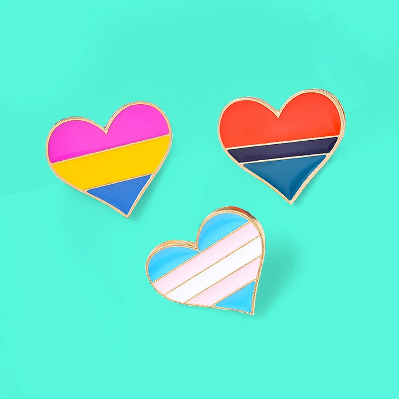 

Fashion Rainbow Heart LGBT Brooches LGBT Design Metal Badges Pride Lapel Pin Badge Jewelry Lesbian Gay Gift Unisex