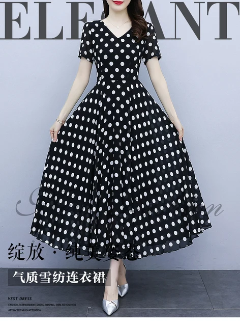 Chiffon Mini Dress Black Polka Dot Chiffon Dress Spaghetti Strap Chiffon Dress  Polka Dot Spaghetti Strap