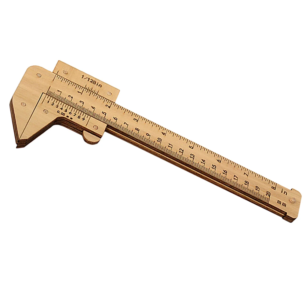 

Kids Toys Wooden Carved Inch Double Scale Student Vernier Ruler Portable Straight Rulers Measuring Household Multi-function