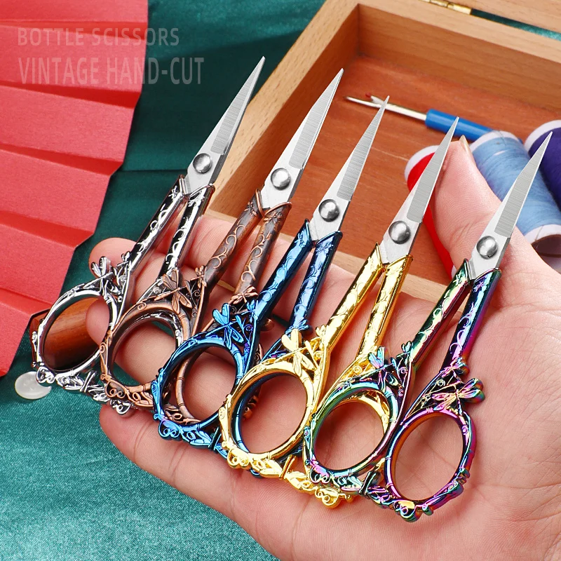 Description Picture 2 of item1Pcs Stainless Steel Sewing Scissor Dragonfly Vintage Scissors Fabric Cutting Cross-stitch Embroidery Retro Zakka Tailor Thread