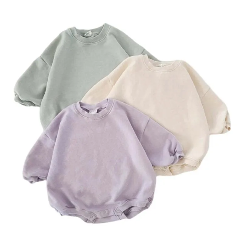 

Newborn Infant Baby Sweatshirt Romper Toddler Long Sleeve Basic Cotton Oversize Rompers Baby Jumpsuit