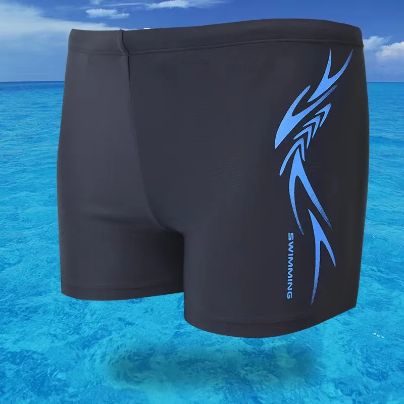 

Men Flat Angle Swimming Trunks Swimming Suits Fashionable Printed Pattern Four Corner Swimming Trunks