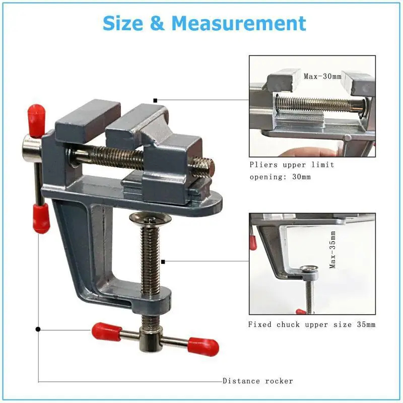 360 ° Rotary Mini Bench Vise Clamp Table Swivel Lock Clamp DIY Repair Tool image 3