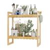 Bamboo Bathroom Organizers and Storage Shelves 2-Tier Over Toilet Bathroom Shelf Bathroom Storage Shelf for Small Bathroom 3
