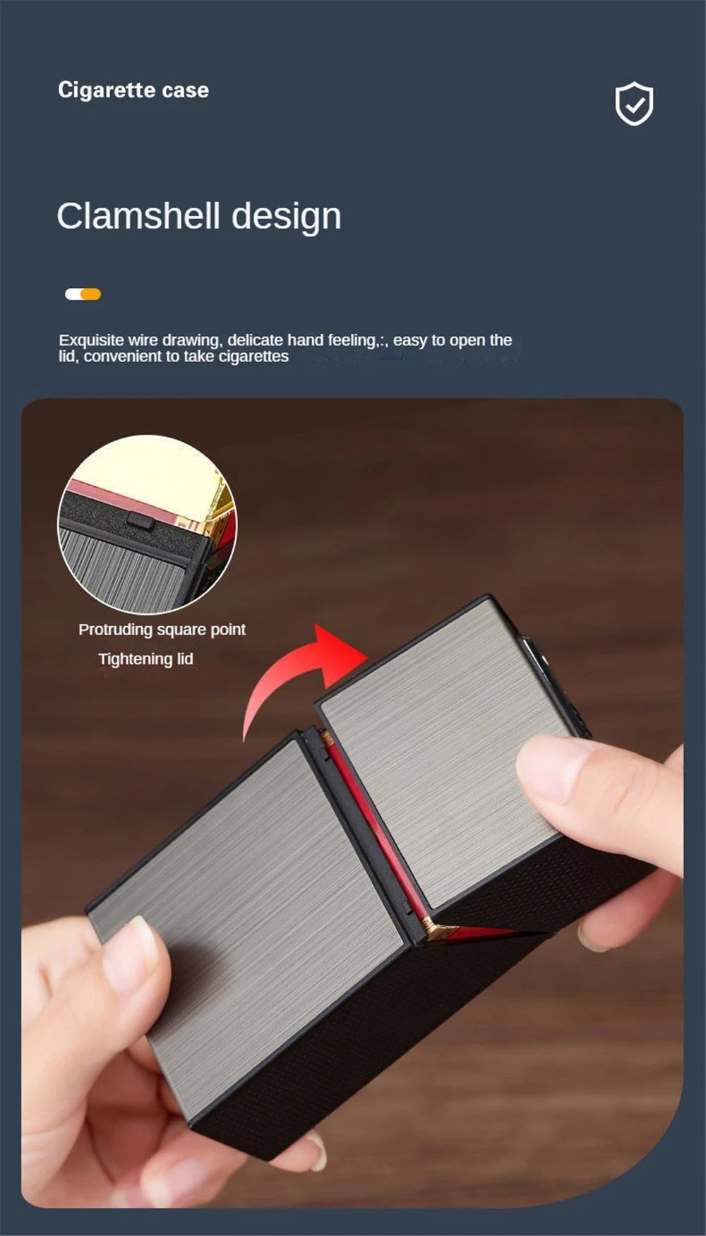 Description Picture 3 of item20 Thick Cigarette Case Tungsten Wire Igniter USB Charging Lighter Outdoor Waterproof and Moisture proof Electronic Lighters