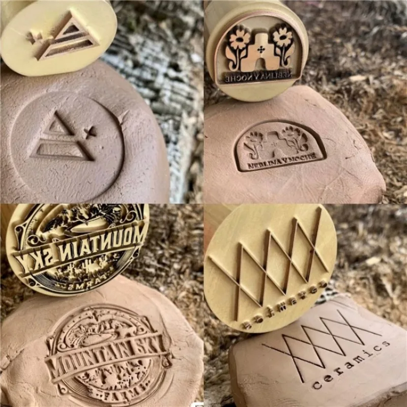 Custom Logo Ceramics Stamp Personalized Pottery Stamp Polymer Clay Soap Brass Embossing Signature DIY Craft Stamper Mold custom logo stamp