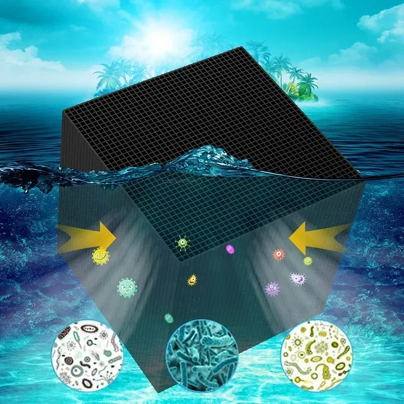 YEE Eco-Aquarium Filter Media: Cubi di Carbone Attivo ad Alta Efficienza per la Purificazione dell'Acqua in Acquari di Acqua Dolce/Salata e Laghetti - immagine 4
