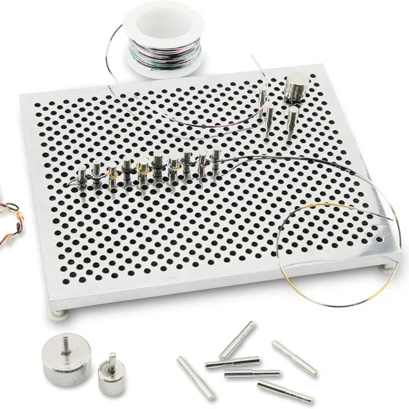 DIY Wire Wrapping Set for Jewelry Making Aluminum Wire Jig Wire Looping Tool Wires Bending Board for DIY Projects N84D
