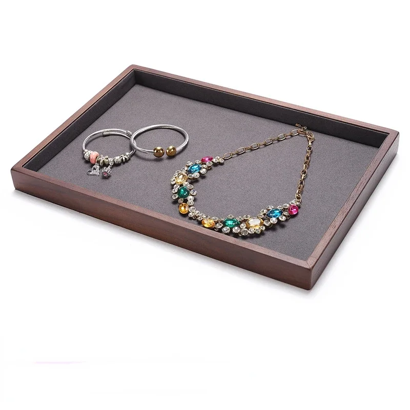 Luxury Wood Jewelry Storage Tray Display Ring Bracelet Necklace Storage Box Showcase Drawer Organizer Trays Window display