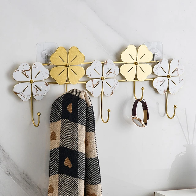 Creative Four Leaf Clover Hook Housekeeper on Wall Bathroom Accessories Wall  Coat Rack Wall Hooks Nordic