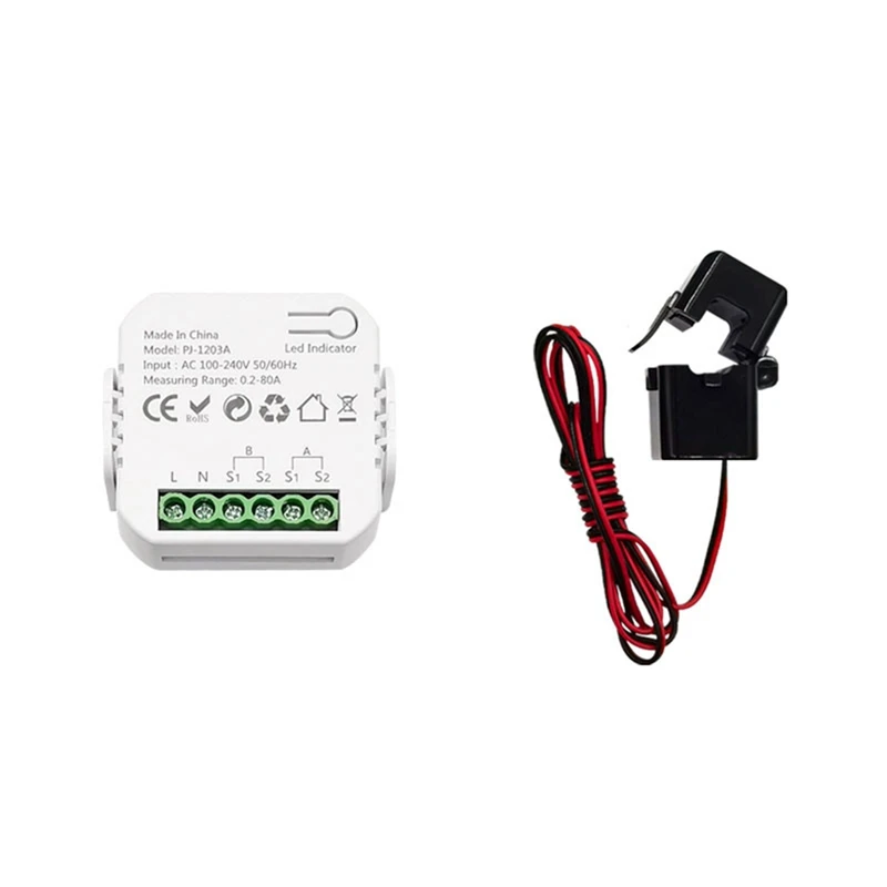 Tuya Zigbee 스마트 에너지 스위치 전력 모니터, 앱 실시간 전력 통계, 소비 조회, 1CT