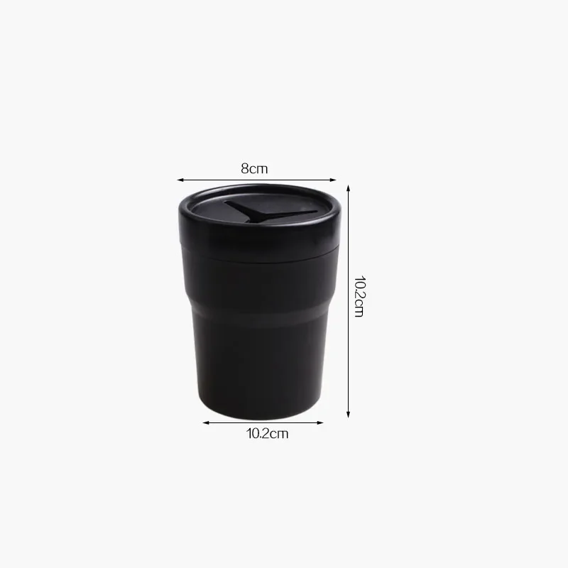 Multifunctional Car Mini Trash Bin Cup Holder Car Trash Can Auto Holder Cap Mounts Black Plastic Interior Accessories
