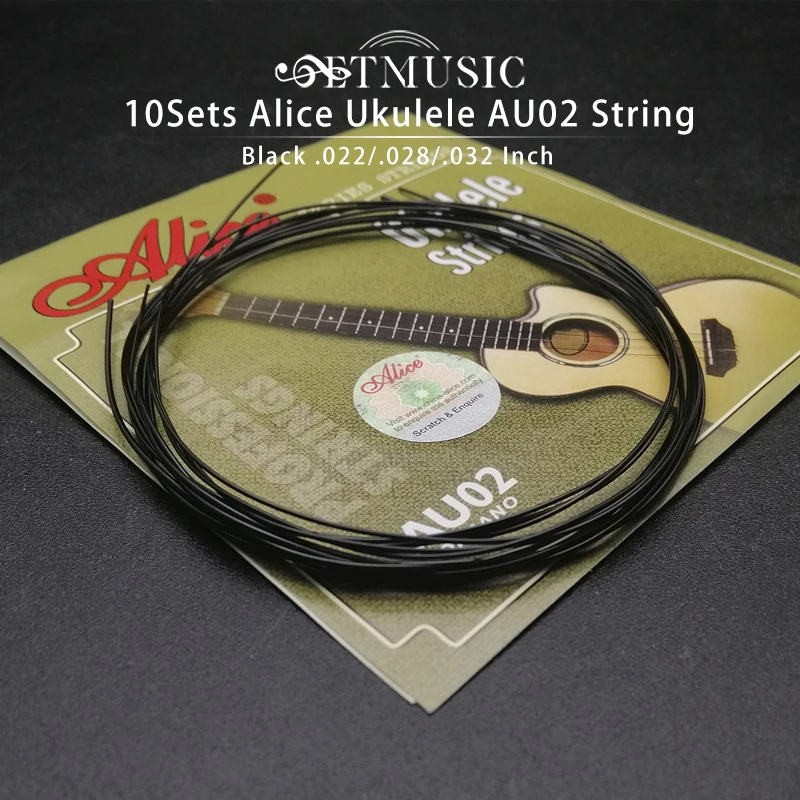 10 комплектов ALICE Black Nylon Струны для укулеле AU02 Professional Ukulele Uku 4 String Encordoamento | Спорт и