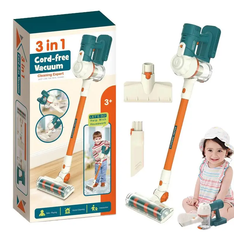 Electric Mini Vacuum With Light and Music Cleaner Simulation Housework Dust Catcher Educational Pretend Play Toys for Kids Gifts