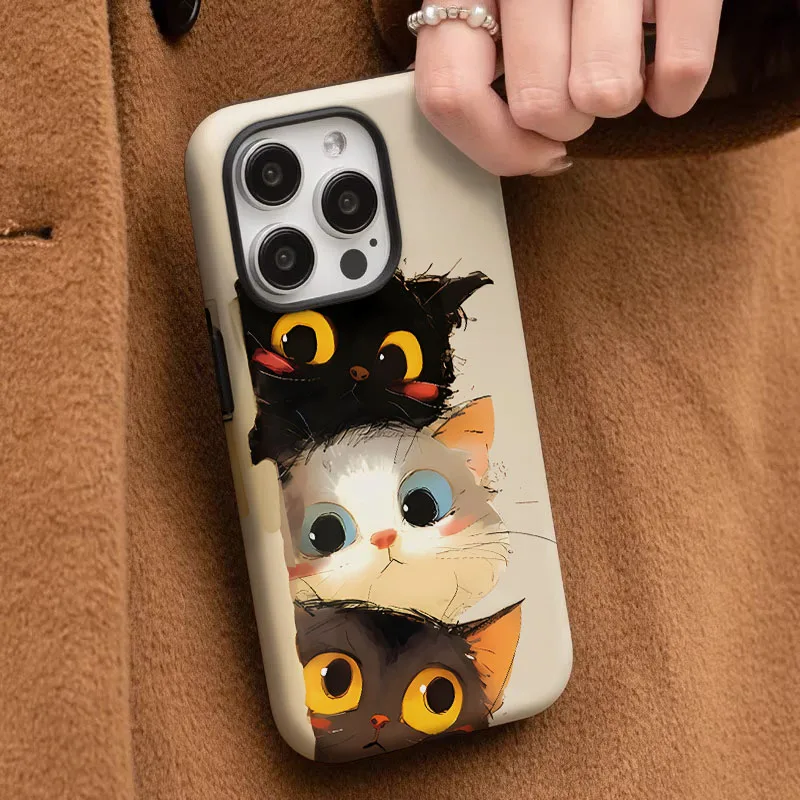 Cartoon Cat 2-in-1 Film Shell Cover Case