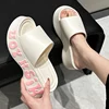 Fashion Print Soft Wedge Slippers Women Summer Thick Sole Cloud Slides Woman Sandals 2025 Beach Non-slip Chunky Platform Sandals 5