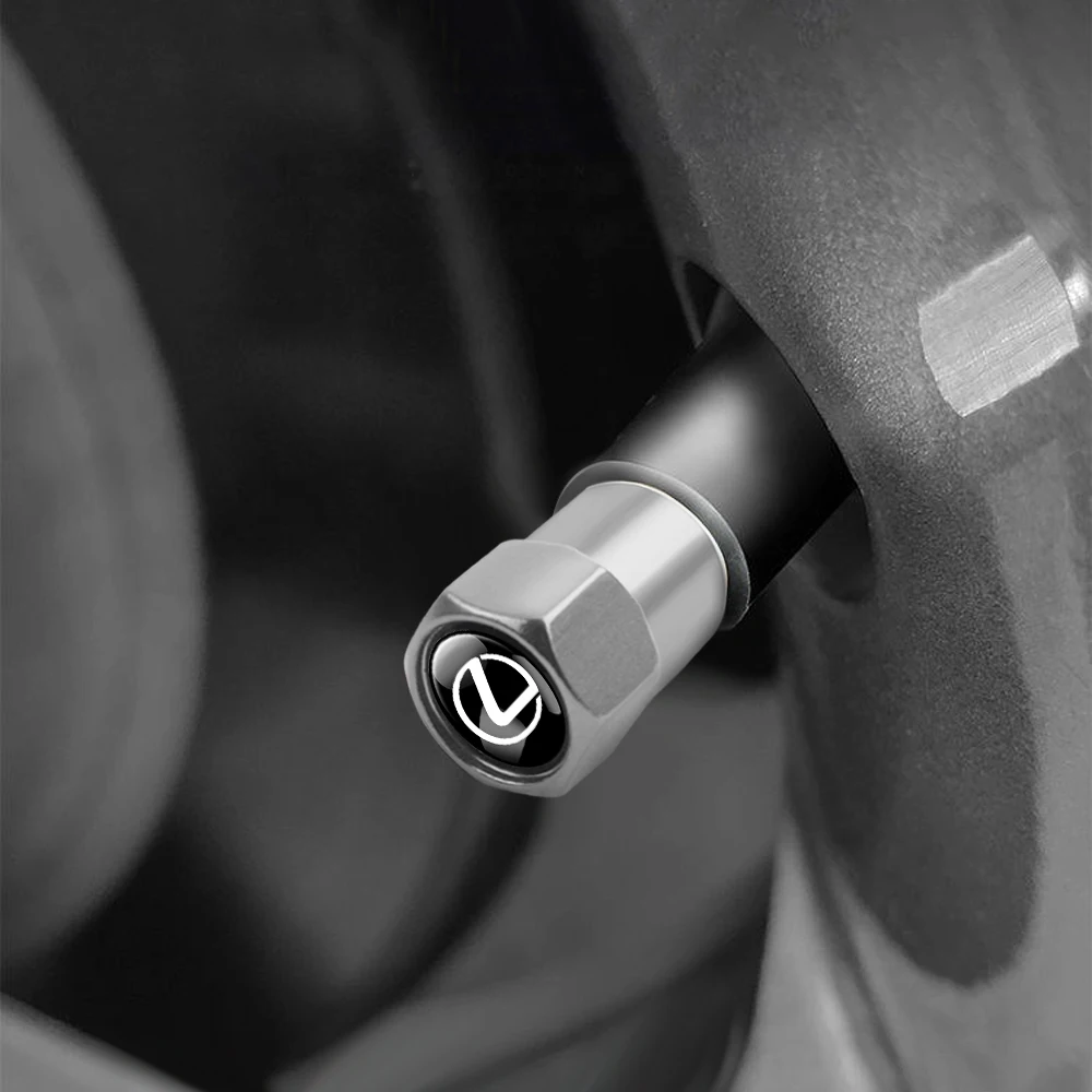 렉서스 LS LC IS350 ES300h ES300 IS250 IS220d NX350h GS350용 4개입 자동차 스타일링 메탈 휠 타이어 밸브 스템 캡 자동차 액세서리