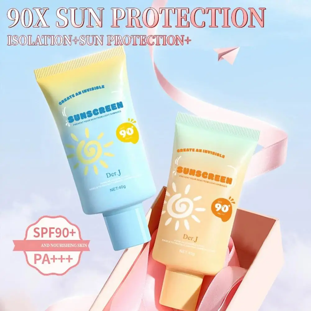 Whitening Sunscreen SPF90+ PA+++ For Face Body Sun From UV Isolation Light Water Resistant Non-Greasy Sunscreen Lotion