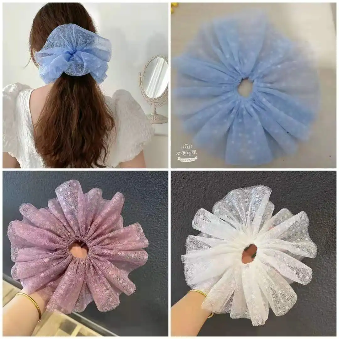 

Lace Headband, Mesh, Polka Dot, Large Intestine Circle, High-end Temperament, Leather Band, Women's Summer Hair Headwear