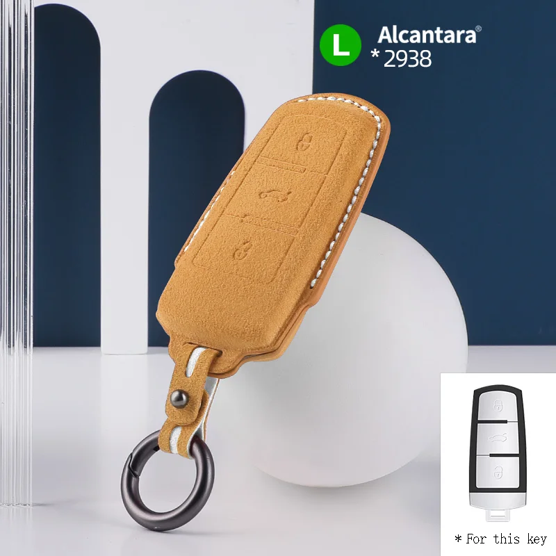 

Alcantara Car Key Case Cover Holder Key Shell Buckle For VW Volkswagen Passat CC B6 B7 B7L CC R36 Maogotan B5 Passat 3C