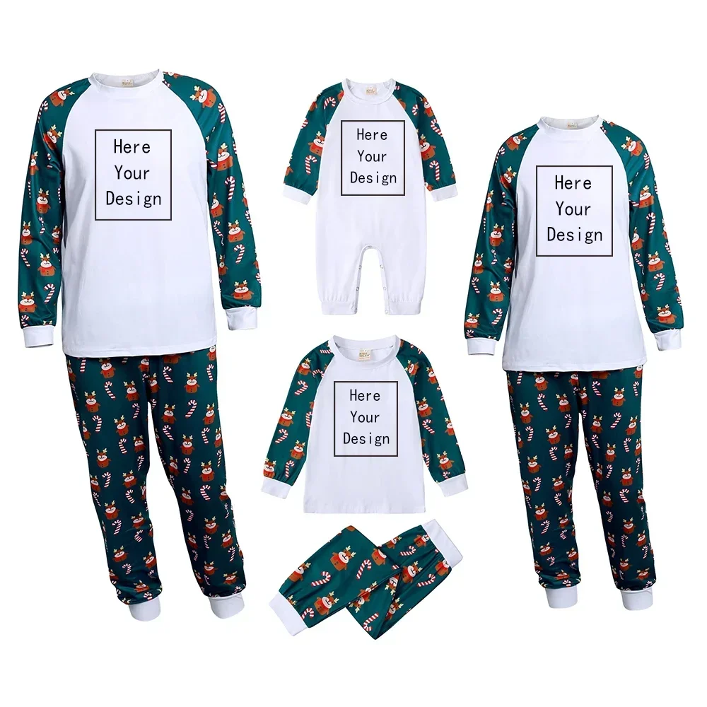 2025 New DIY Add Own Personalized Father Mother Children&Baby Sleepwear Christmas Pajamas Clothes Family Matching Outfits Custom 2