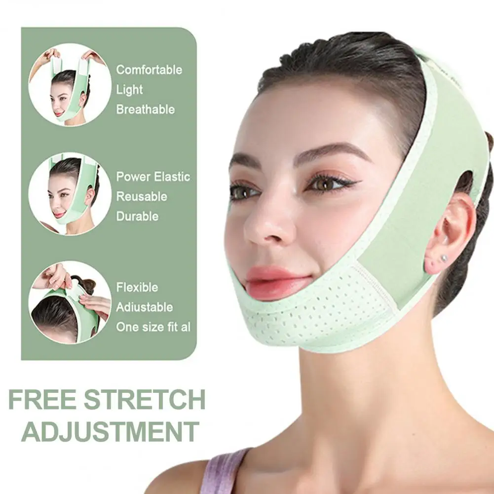 Double Chin Reducer Double Chin Eliminator Soft Breathable Women's Strap with Adjustable Fastener Tape for