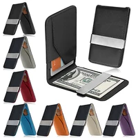 Free ship Fashion Men's Leather Money Clips Wallet Multifunctional Thin Man Card Purses Women Metal Clamp For Money Cash Holder 1